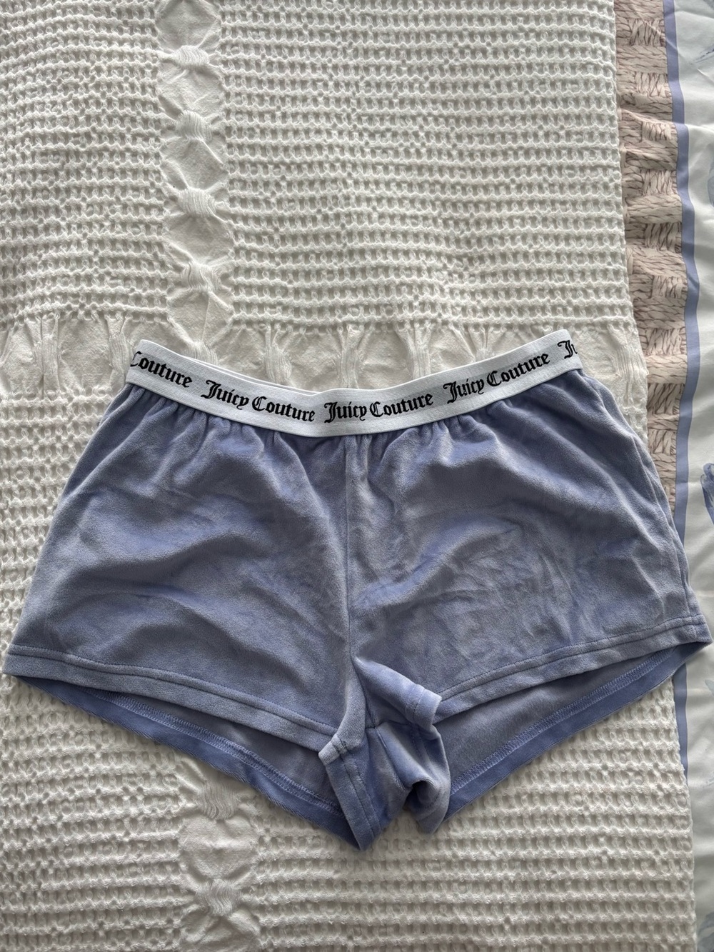Juicy Couture Lavender Velour Lounge Shorts with Logo Waistband